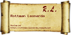 Rottman Leonarda névjegykártya